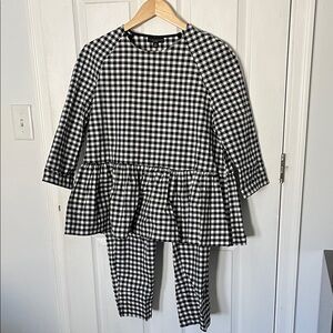 Victoria Beckham for Target - Gingham Peplum Top and Capri Pant Set